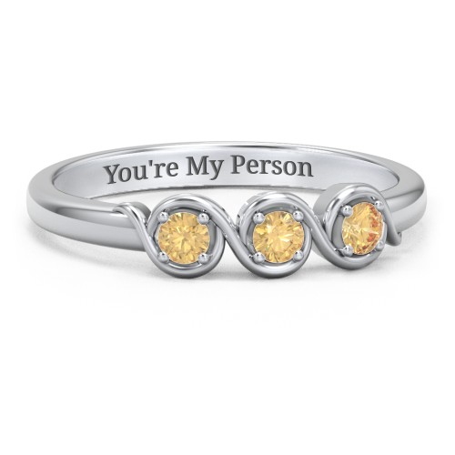 Triple Wave Ring – Sterling Silver with Citrine