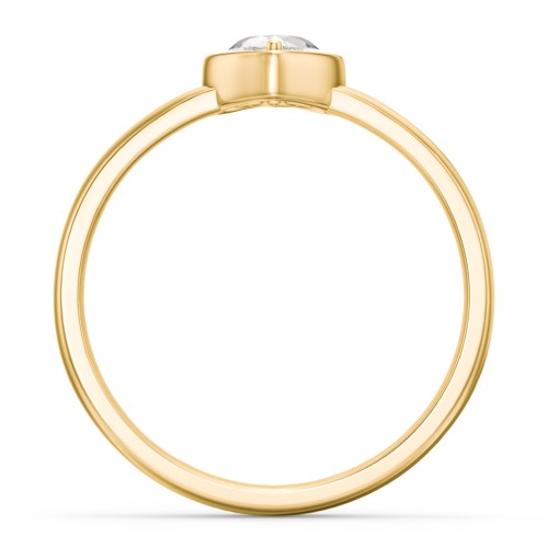 Heart in a Heart Ring – 18K Gold Plated Silver with Cubic Zirconia