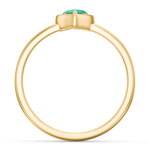 Heart in a Heart Ring – 18K Gold Plated Silver with Emerald