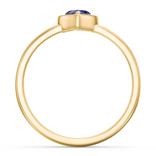 Heart in a Heart Ring – 18K Gold Plated Silver with Blue Sapphire