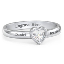 Solitaire Heart Ring