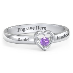 Solitaire Heart Ring