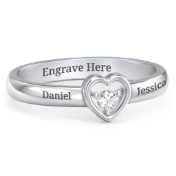 Solitaire Heart Ring