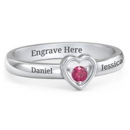 Solitaire Heart Ring