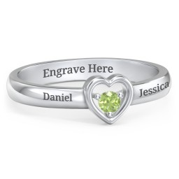 Solitaire Heart Ring