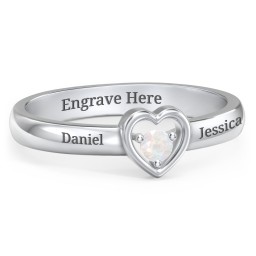 Solitaire Heart Ring