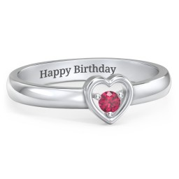 Solitaire Heart Ring
