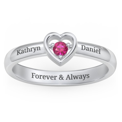 Solitaire Heart Ring