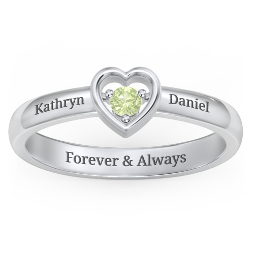 Solitaire Heart Ring