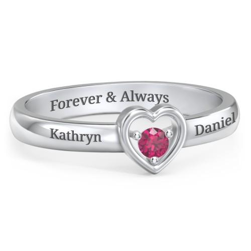 Solitaire Heart Ring