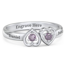 Inverted Kissing Hearts Ring