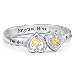 Inverted Kissing Hearts Ring