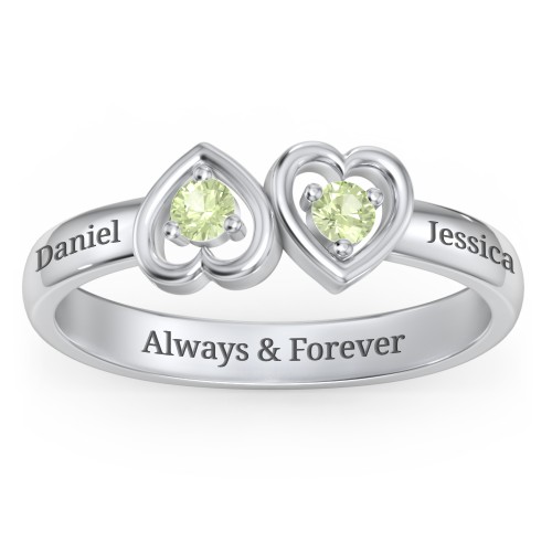 Inverted Kissing Hearts Ring