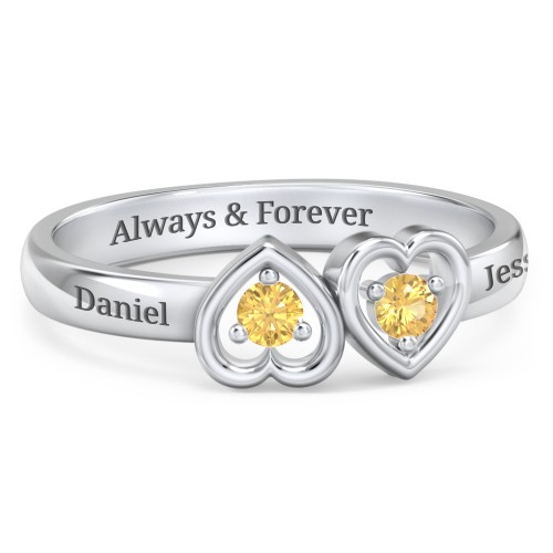 Inverted Kissing Hearts Ring
