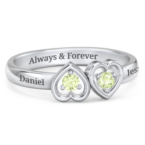 Inverted Kissing Hearts Ring