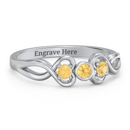 Twin Hearts with Centre Bezel Ring