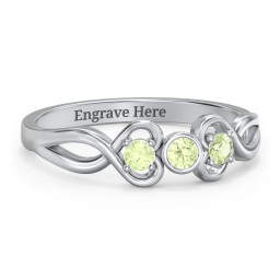 Twin Hearts with Centre Bezel Ring