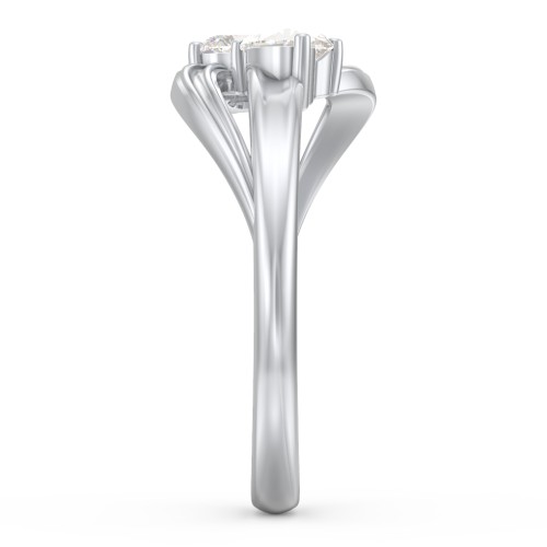 A "Couple" of Hearts Ring – Sterling Silver with Cubic Zirconia