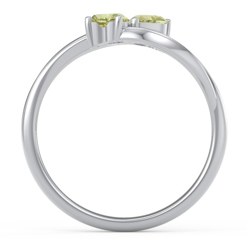 A "Couple" of Hearts Ring – Sterling Silver with Peridot