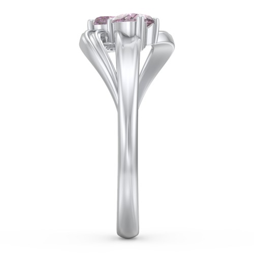 A "Couple" of Hearts Ring – Sterling Silver with Alexandrite