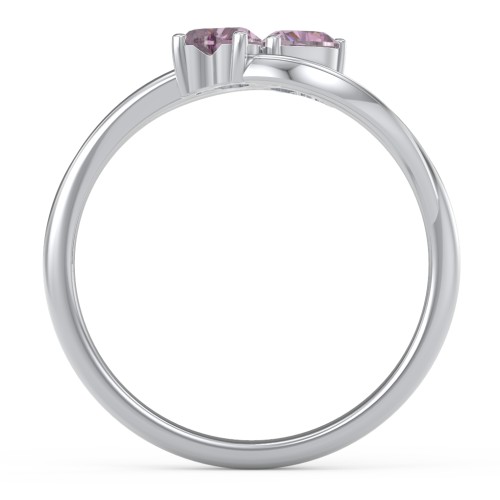 A "Couple" of Hearts Ring – Sterling Silver with Alexandrite