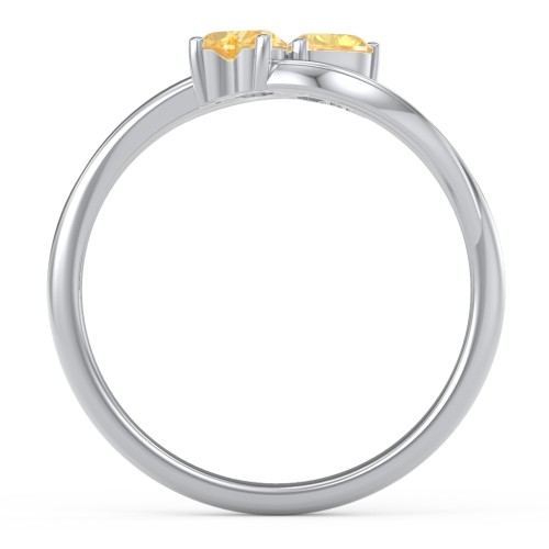 A "Couple" of Hearts Ring – Sterling Silver with Citrine