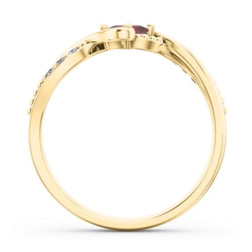 Solitaire Princess Cut Ring with Twisted Split Shank and Accents