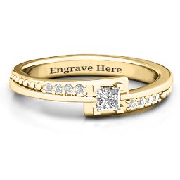 Princess Cut Ring with Accents