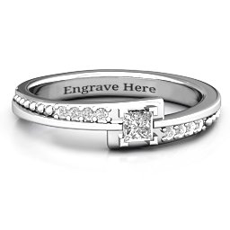 Princess Cut Ring with Accents