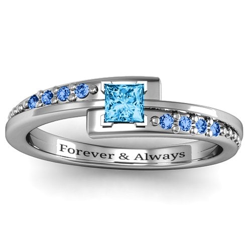 Princess Cut Ring with Accents