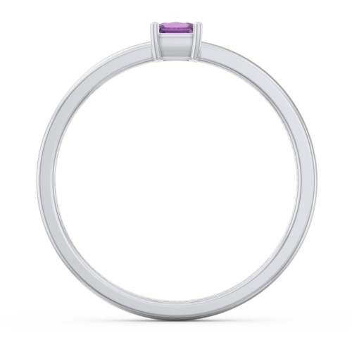 Elegant Princess Ring – Sterling Silver with Amethyst