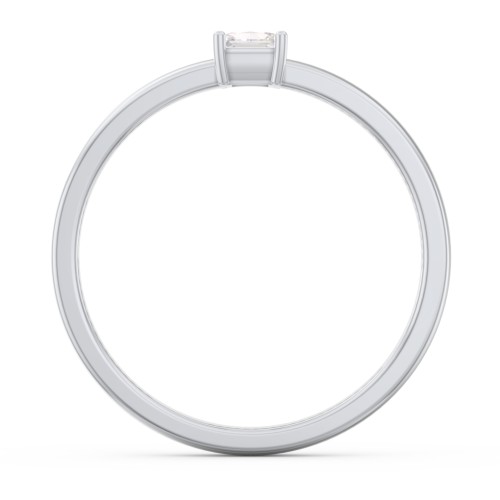 Elegant Princess Ring – Sterling Silver with Cubic Zirconia