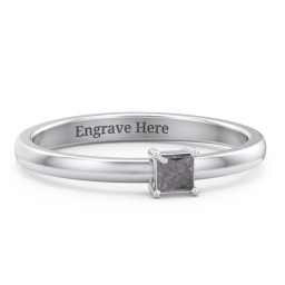 Elegant Princess Ring in 925 Sterling Silver with Alexandrite