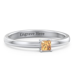 Elegant Princess Ring in 925 Sterling Silver with Citrine