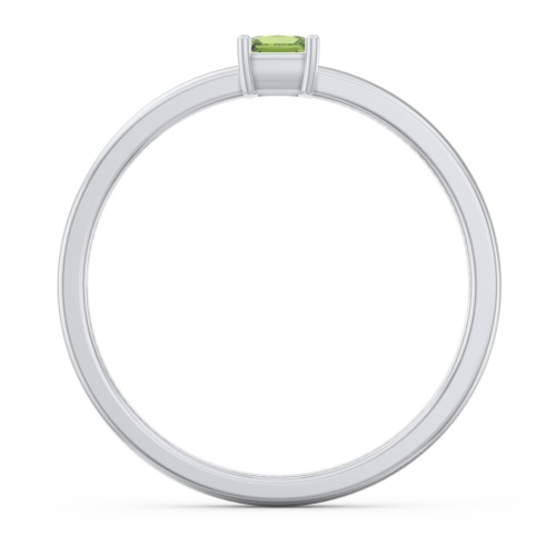 Elegant Princess Ring – Sterling Silver with Peridot