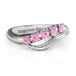 Five Stone Wave Ring