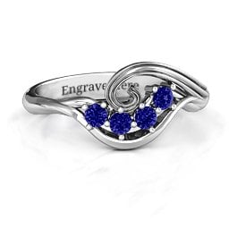 3 - 8 Stone Swirl Ring
