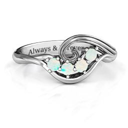 3 - 8 Stone Swirl Ring