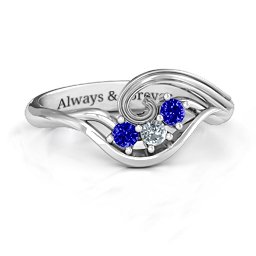 3 - 8 Stone Swirl Ring