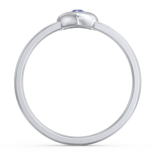 Solid Heart with Gemstone Ring
