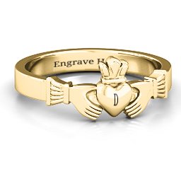 Classic Claddagh Ring in 10K Solid Yellow Gold