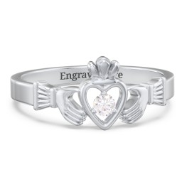 Round Stone Claddagh Ring