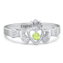 Round Stone Claddagh Ring
