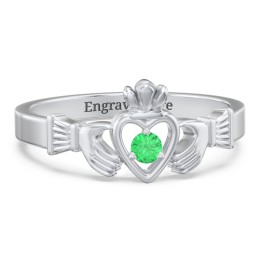 Round Stone Claddagh Ring