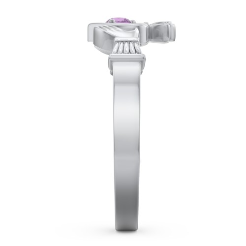 Round Stone Claddagh Ring