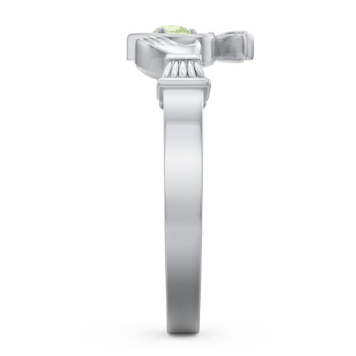 Round Stone Claddagh Ring