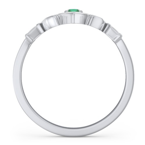 Round Stone Claddagh Ring