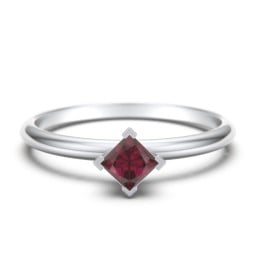 Stacking Ring with Compass Set Princess Gemstone