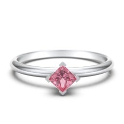 Stacking Ring with Compass Set Princess Gemstone