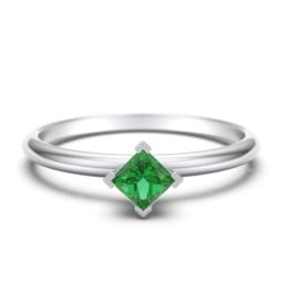 Stacking Ring with Compass Set Princess Gemstone